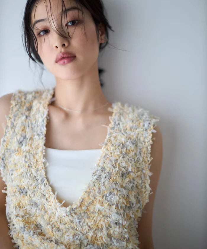 2WAY Fringe Hem Knit Vest
