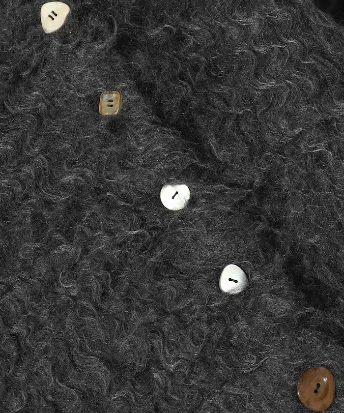 Variation Button Shaggy Knit Cardigan