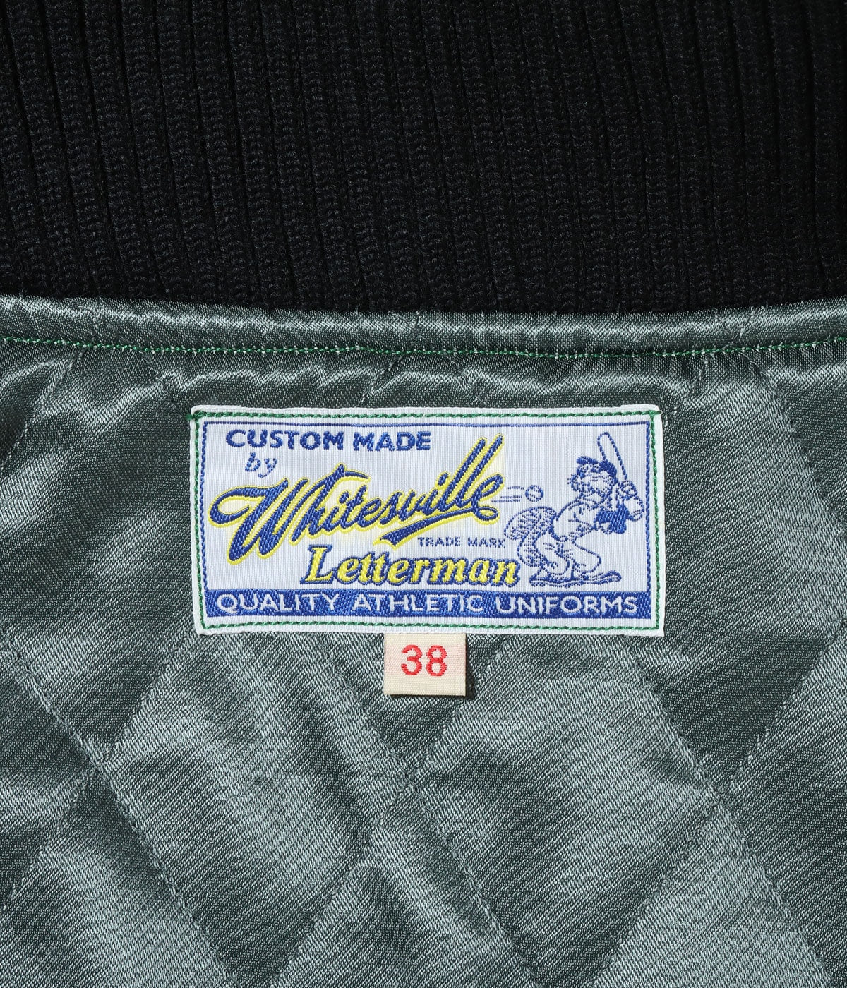 30oz. WOOL MELTON AWARD JACKET “CRANK BUSTERS” (GREEN)