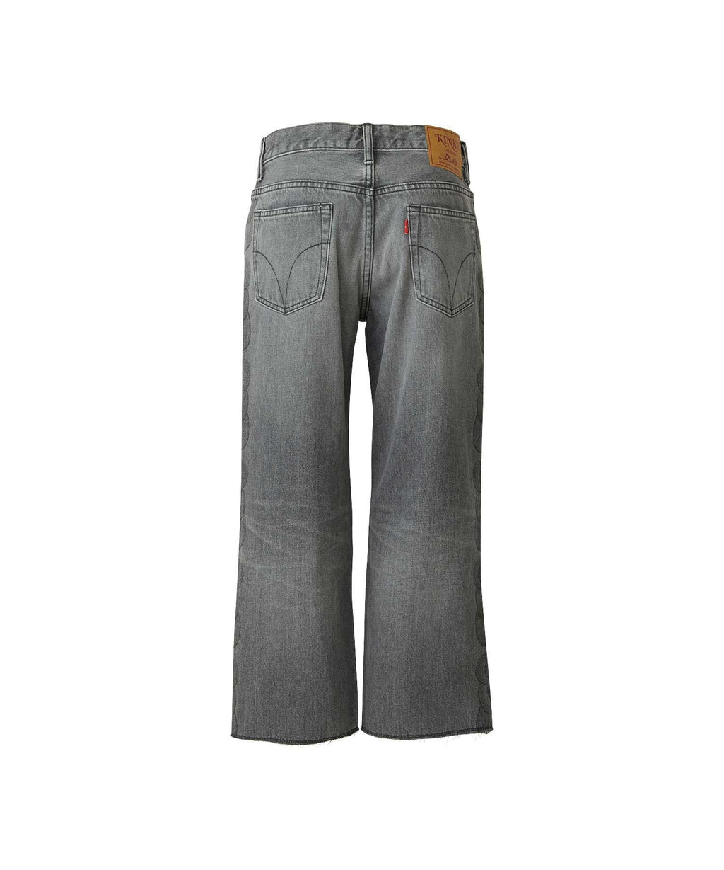 Snake Loop 8 Length Crushed Denim Pants