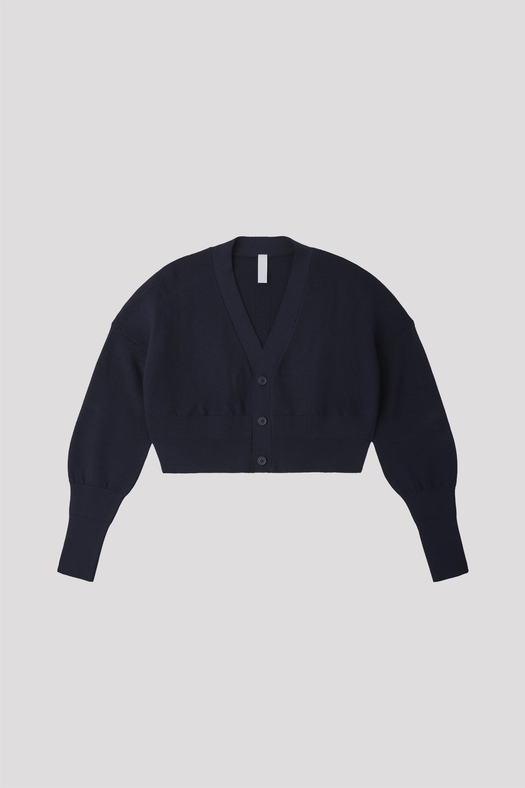 WOOL GARTER CROPPED CARDIGAN