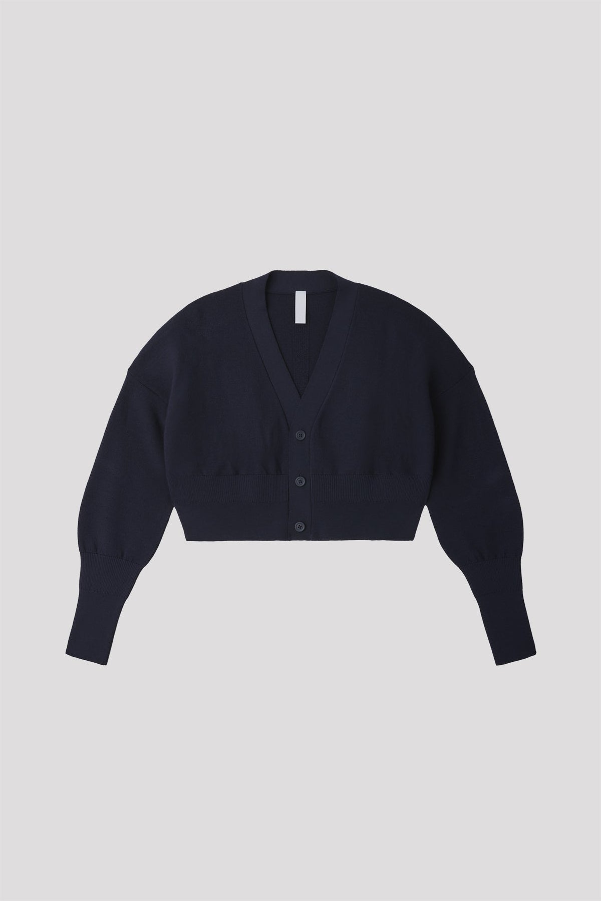 WOOL GARTER CROPPED CARDIGAN