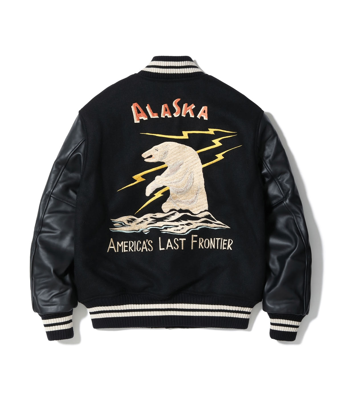 30oz. WOOL MELTON AWARD JACKET “POLAR BEAR” (BLACK)