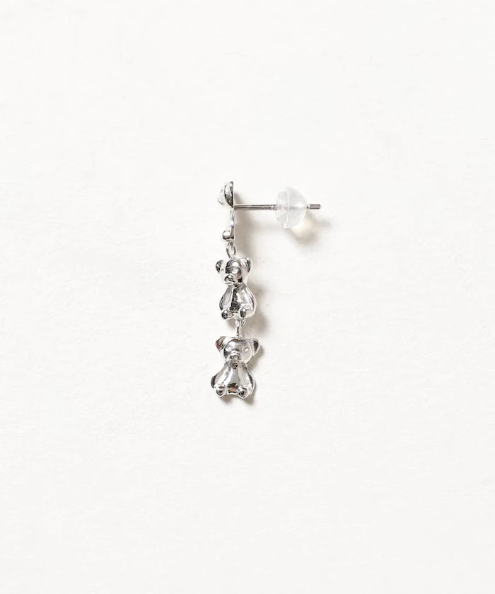 SILVER925 BEAR 3-Pair Earrings 【Limited Edition】/Single Ear