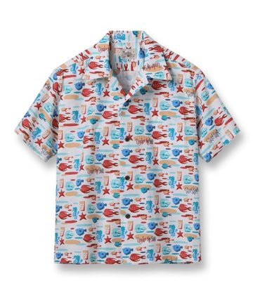 COTTON OXFORD OPEN SHIRT “UNDER THE SEA” by MOOKIE