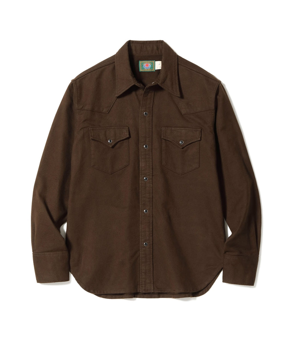 MODUCT DOUBLE-SIDED BLUSHED FLANNEL WESTERN SHIRT