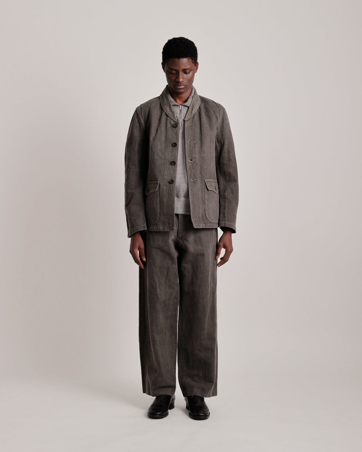 LOT.327 MODIFIED SHAWL COLLAR JACKET