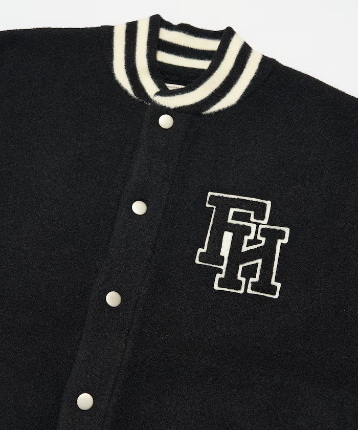 Relaxed Fit Logo Knit Varsity Jacket