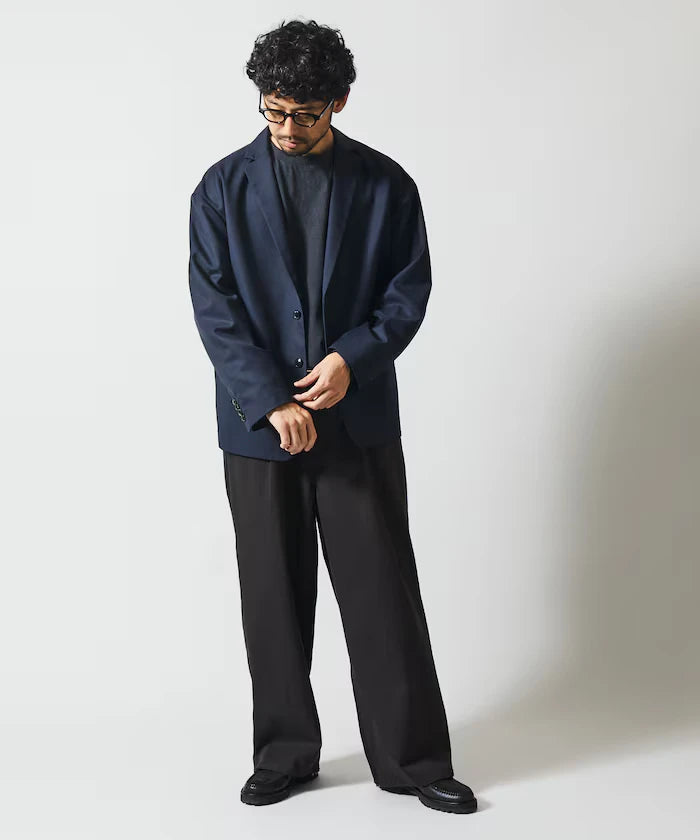 Sleeve-Contrast Tailored Jacket / Relaxed Fit