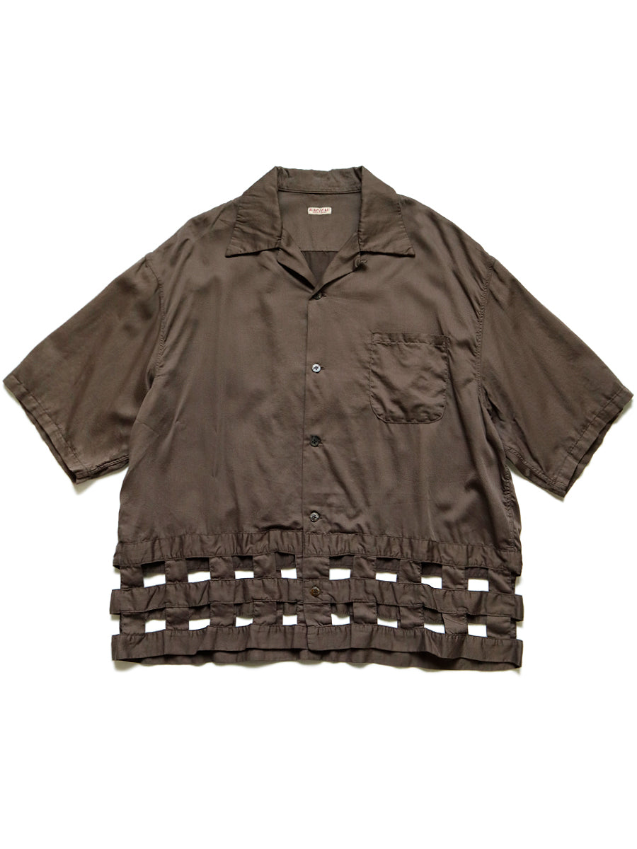 Cotton Satin Wind Pane Aloha Shirt