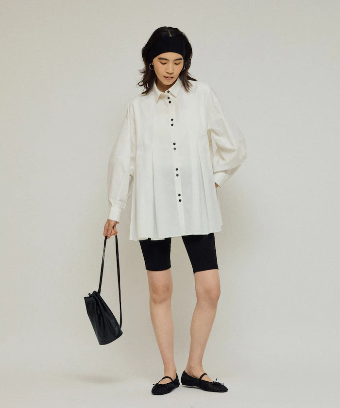 Box Stack Balloon Sleeve Long Sleeve Shirt