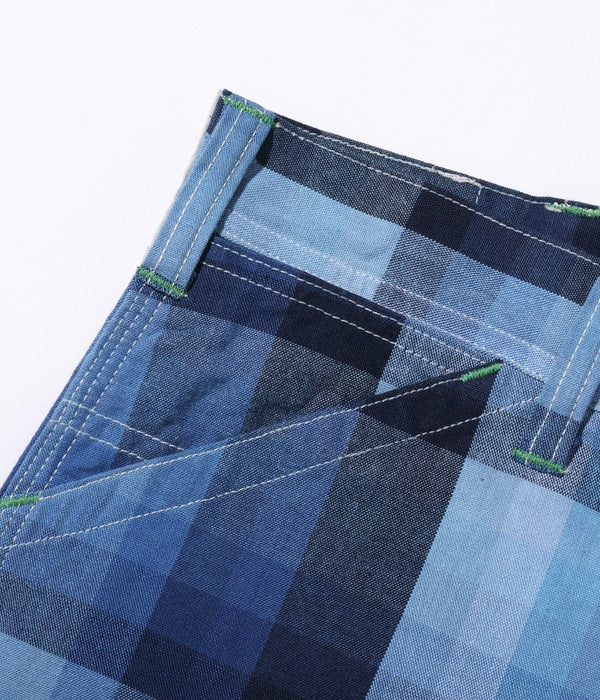 10oz. INDIGO GRADATION CHECK WORK PANTS