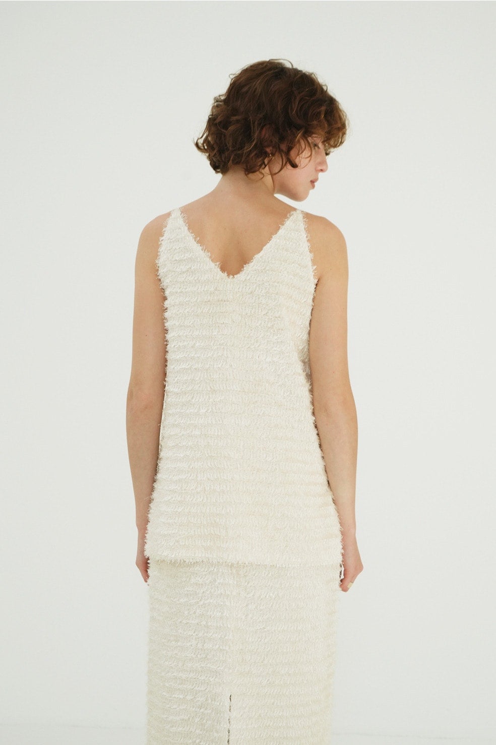 W FACE FEATHER CAMI TOPS