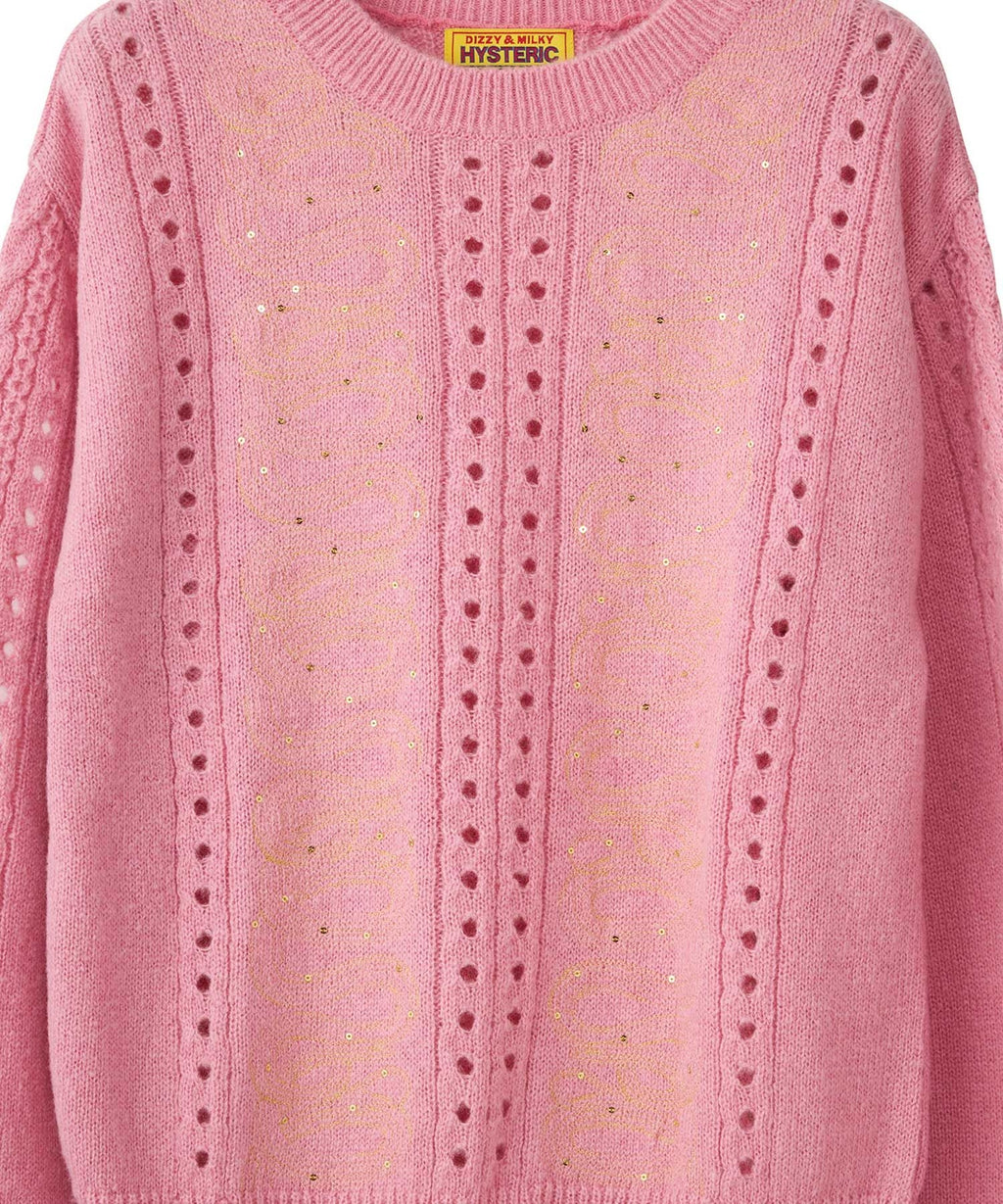 SNAKE LOOP Embroidery Sweater