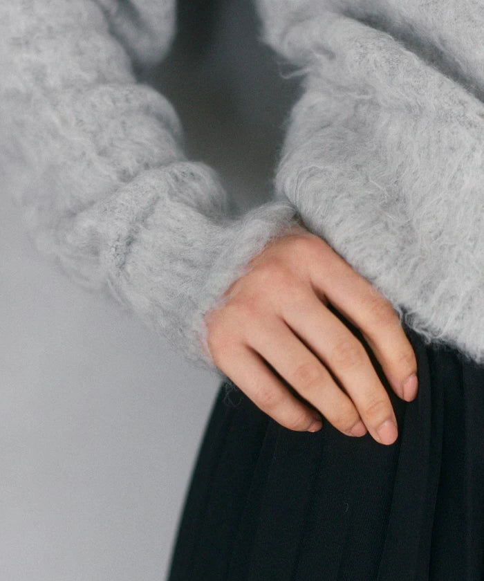 Variation Button Shaggy Knit Cardigan