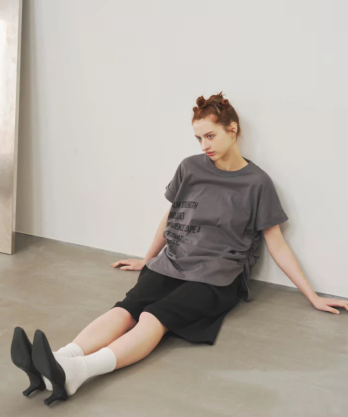 Organic Cotton Shirring Logo T-Shirt