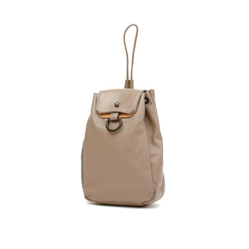 TONE LAYER DRAWSTRING SHOULDER / GREIGE