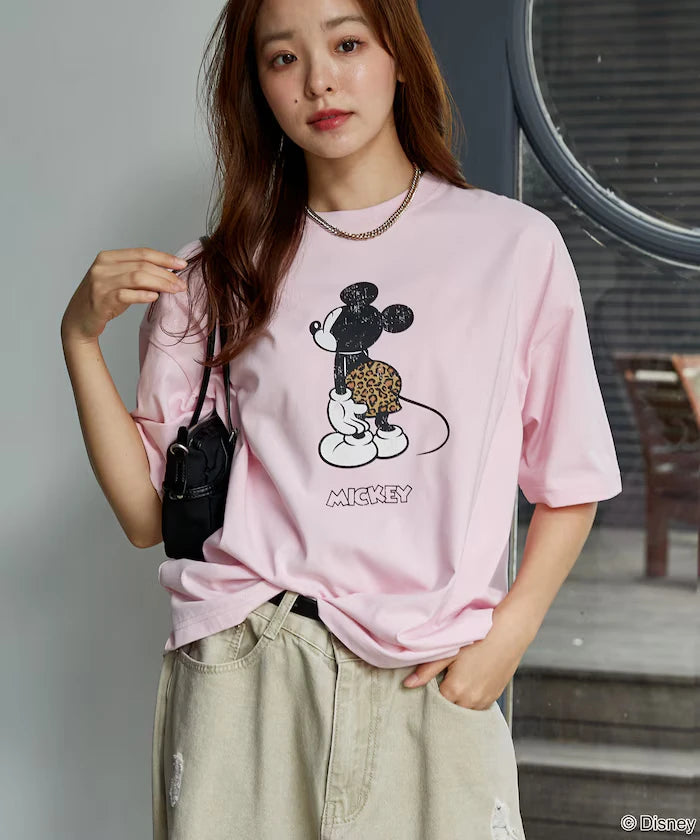 <Functional Material>Mickey Mouse & Minnie Mouse/Face T-Shirt Limited Edition
