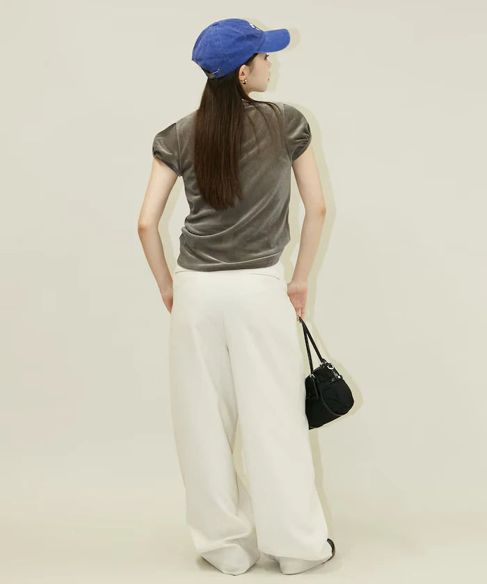 Puff Sleeve Sheer Flocky T-Shirt Limited Edition