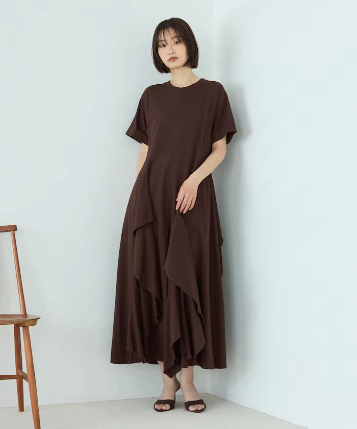 Organic Cotton Draped Flare Dress