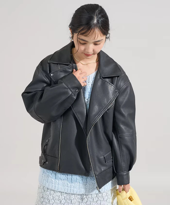 Vintage-Like Leather Double Riders Jacket