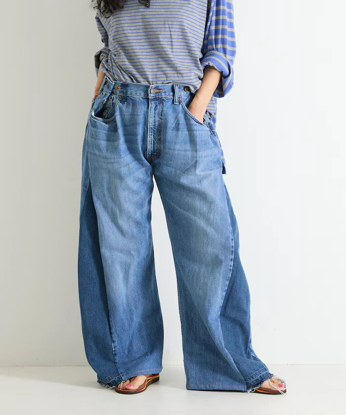 Vintage Remake Tuck Denim Pants
