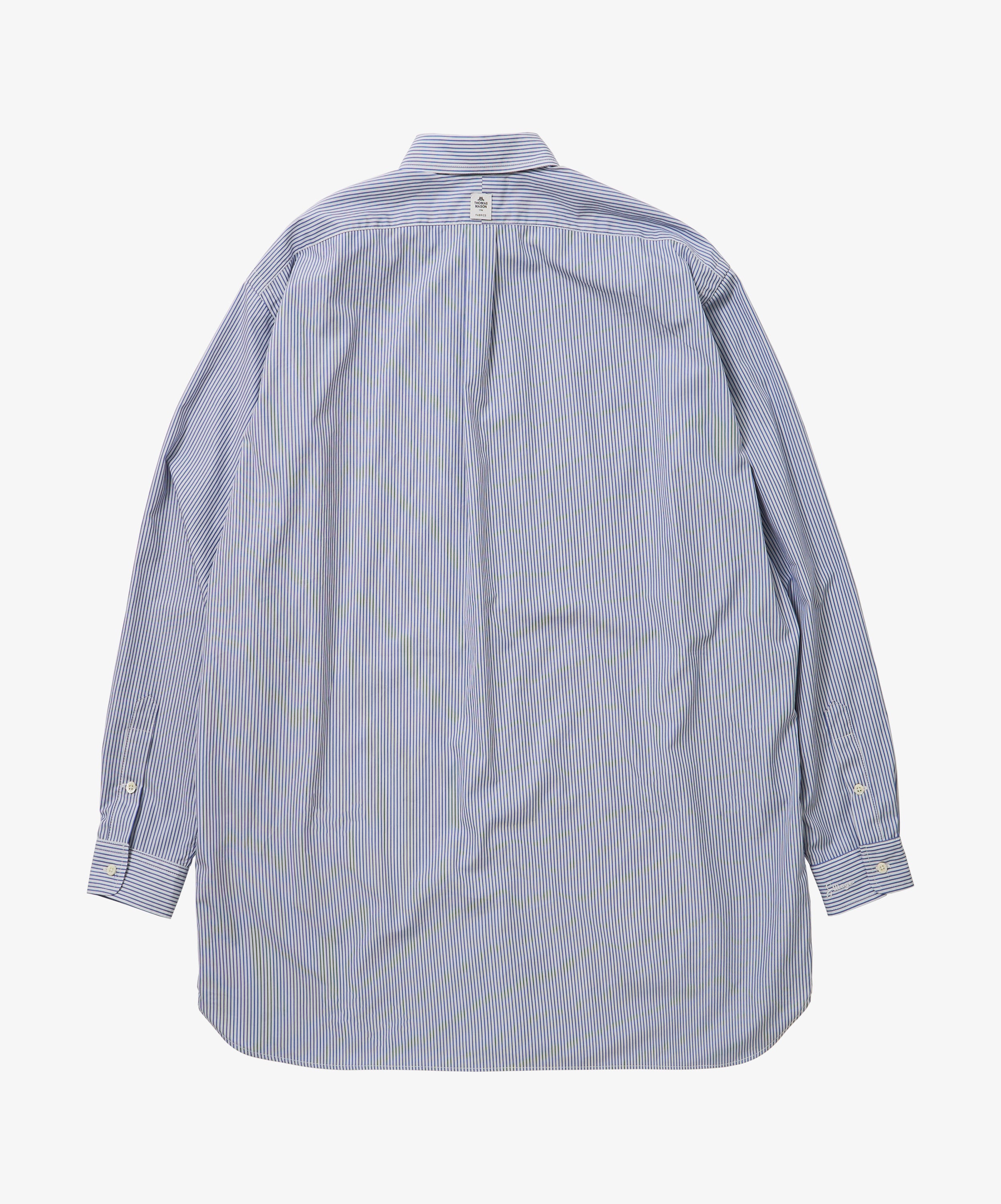 wide shirt with pocket thomas mason stripe long