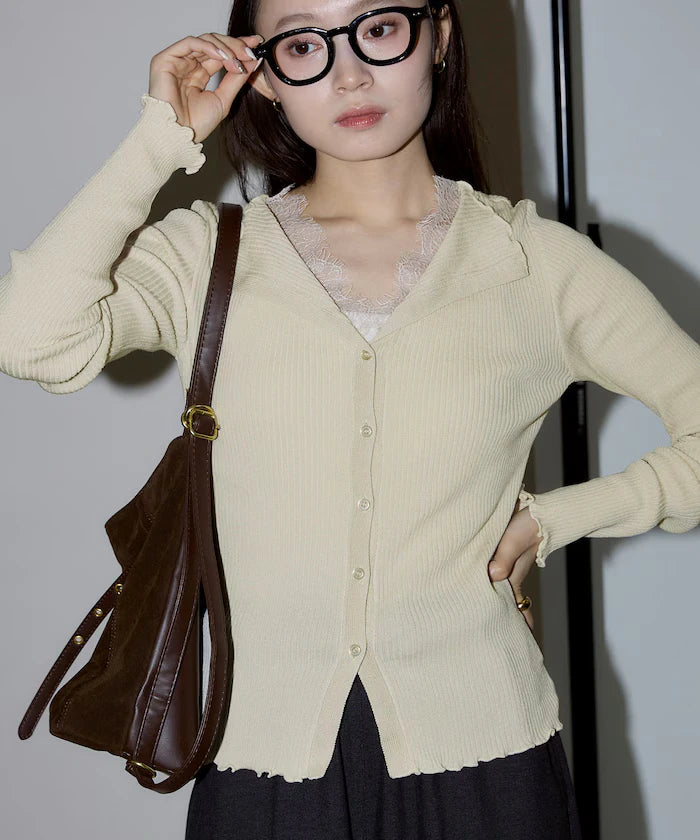 Collar Lace Mellow Layered Cardigan Limited Edition