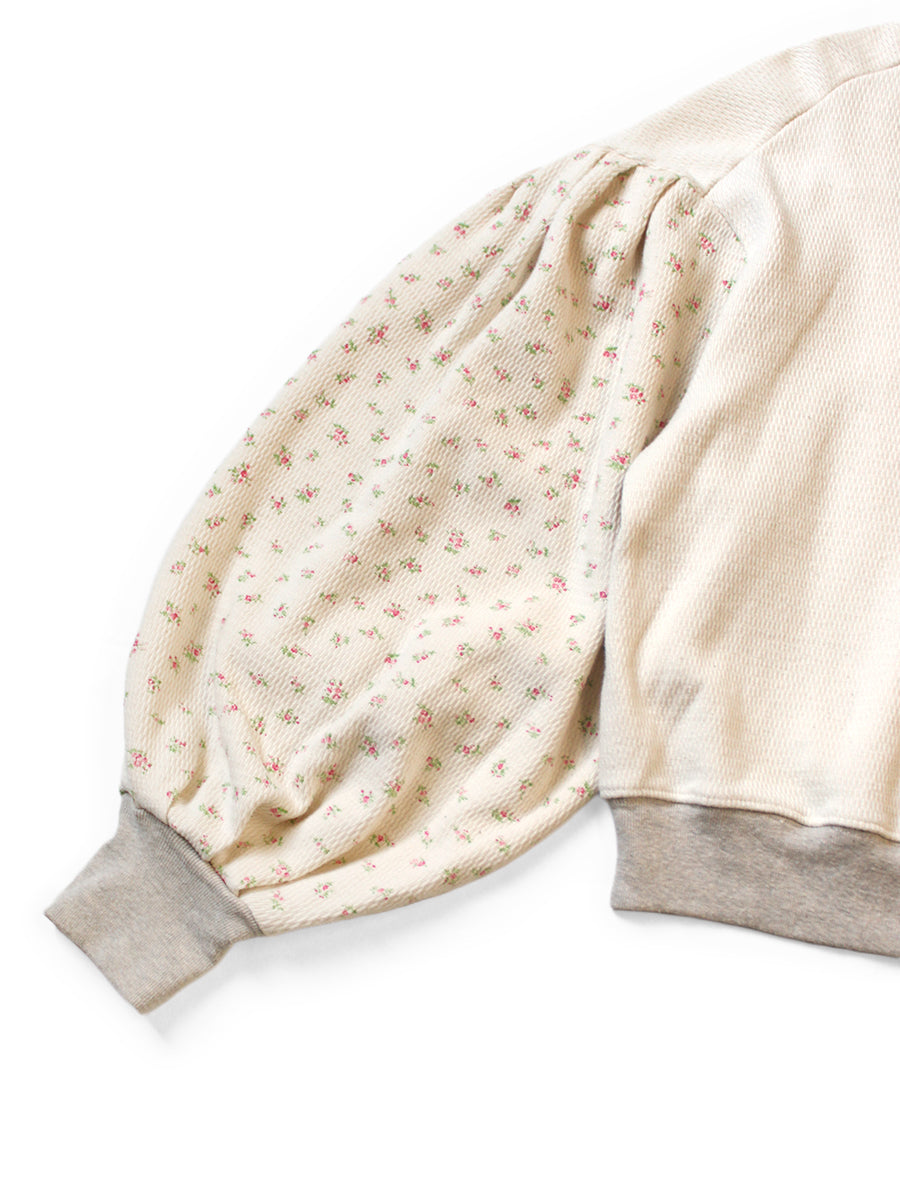 Waffle Jersey Small Flower pt 2TONE Buffon Sleeves...