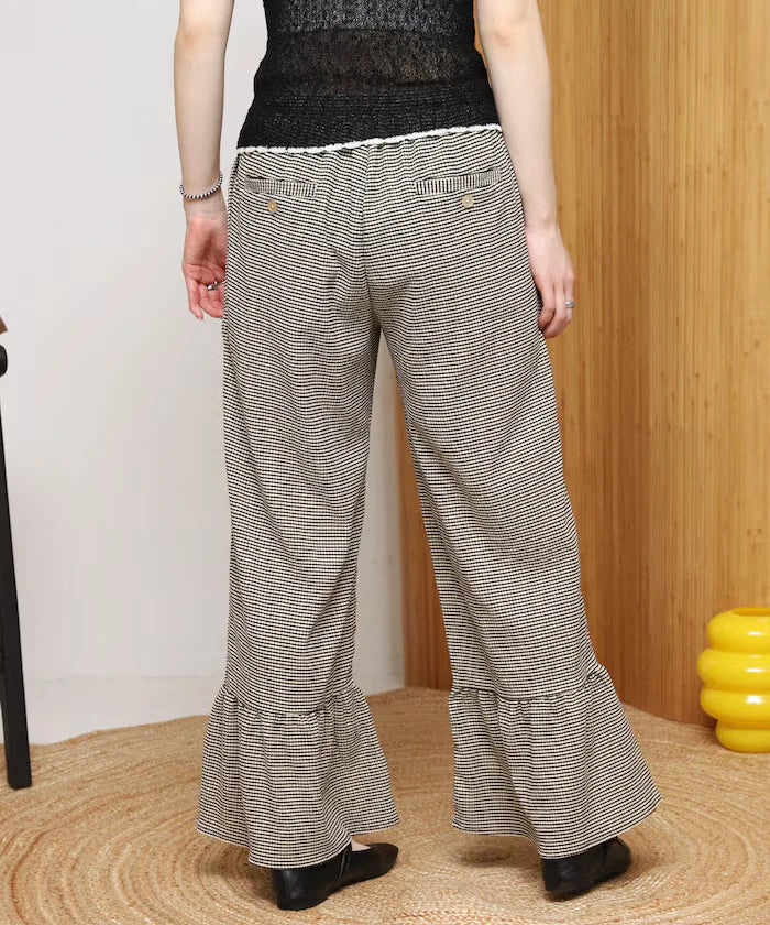 Wide Silhouette Tiered Check Easy Pants [Limited Edition]
