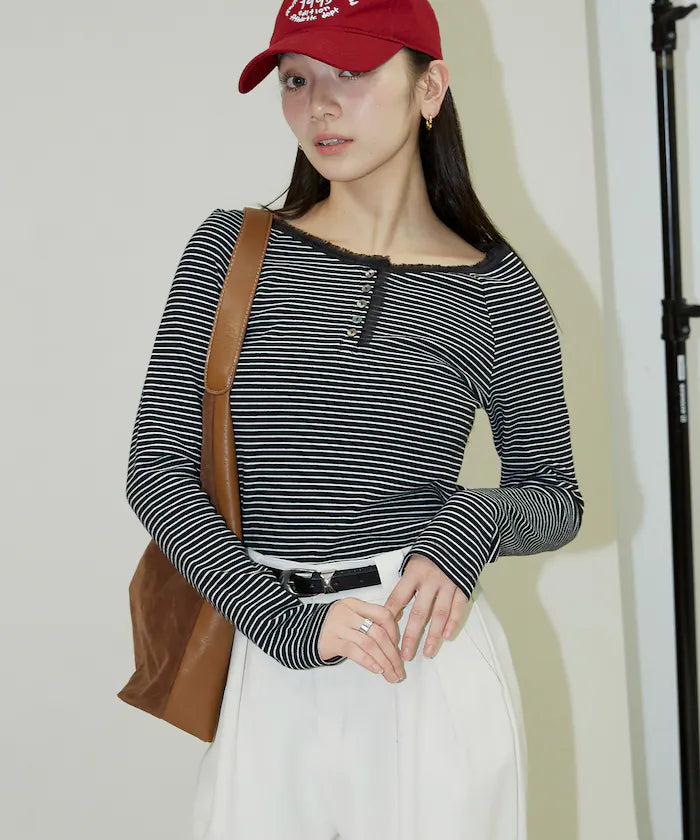 Lace Insert Long Sleeve T-Shirt