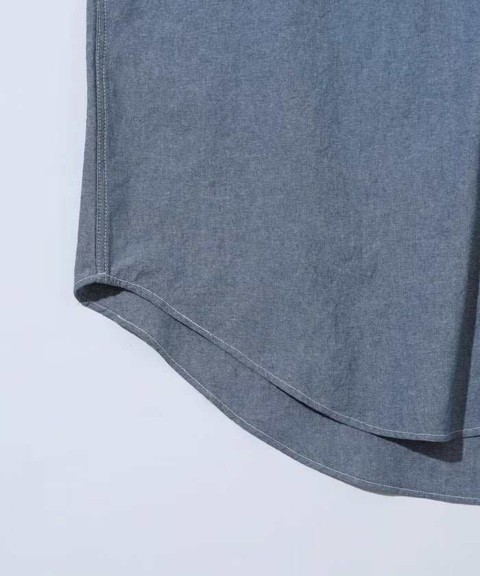 Oversized Classic Regular Collar Chambray Shirt Long Sleeve