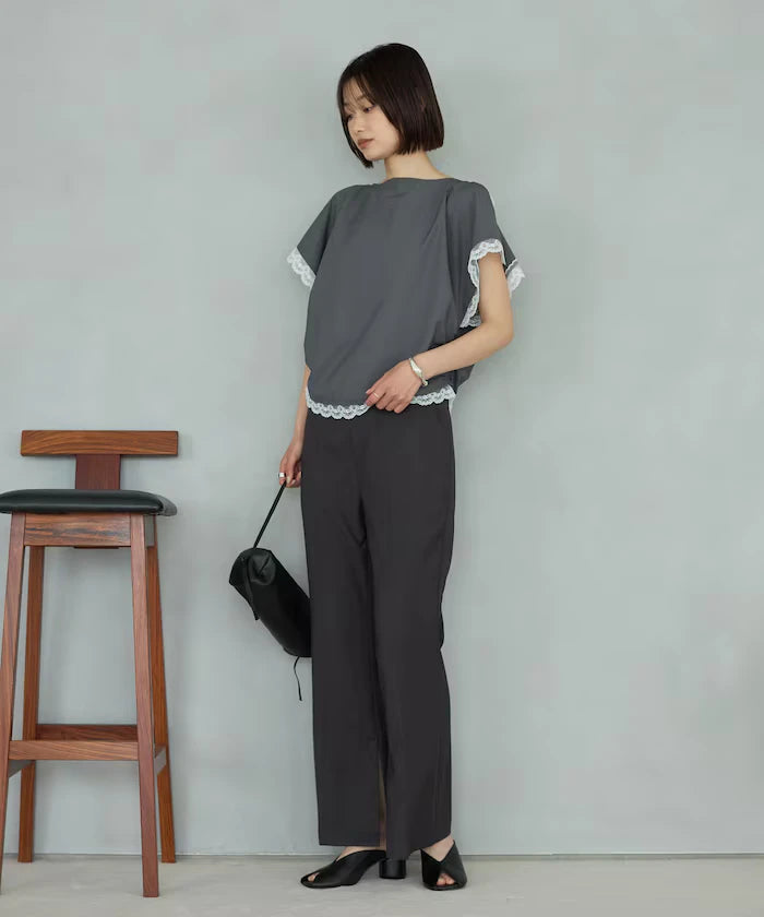 Handkerchief Sleeve Shirring Blouse
