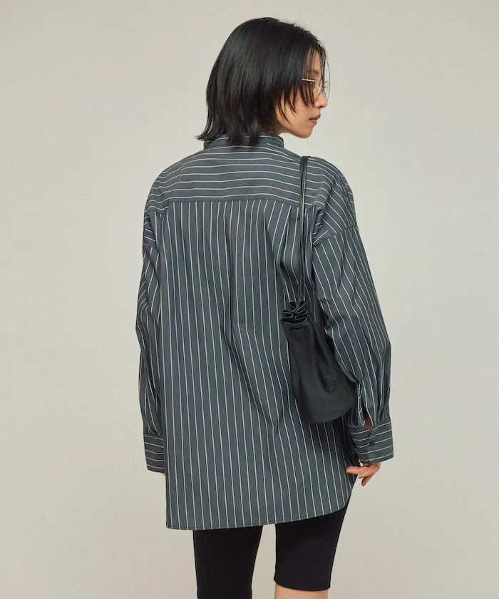 Oversized Long Sleeve Brooch Shirt