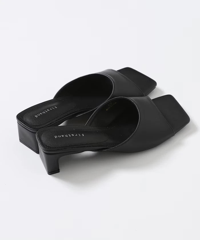 Square-Toe Leatherette Mule