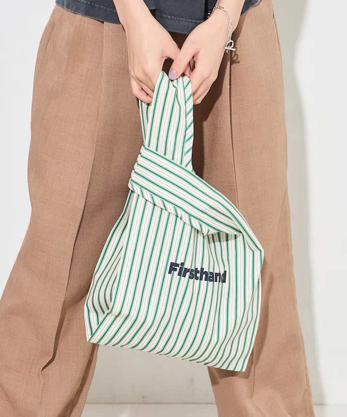Stripe Print Canvas Market Bag