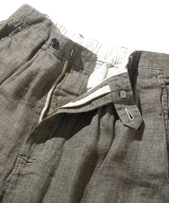 French Linen Tweed 1 Tuck Trousers