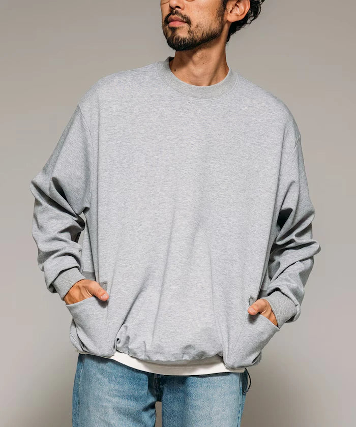 <New Color Added> Side Pocket Spindle Cardboard Crew Neck Sweatshirt