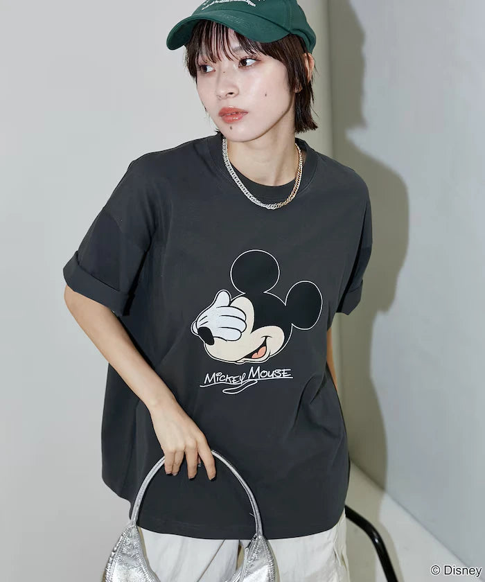 <Functional Material>Mickey Mouse Face T-Shirt Limited Edition