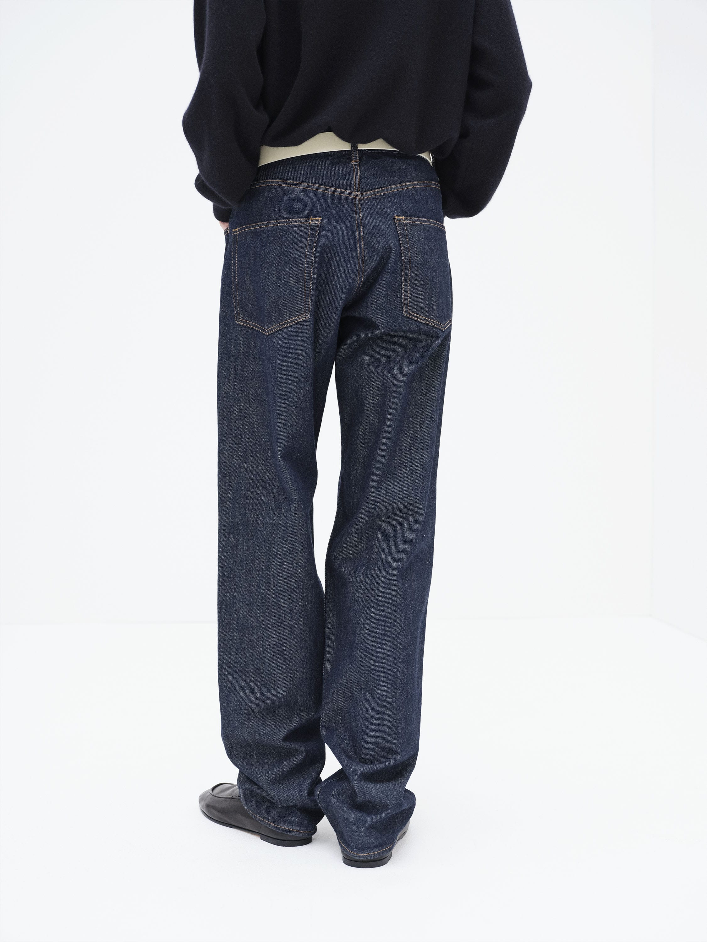 HARD TWIST DENIM WIDE PANTS