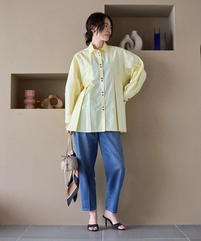 Box Stacked Balloon Sleeve Long Sleeve Shirt