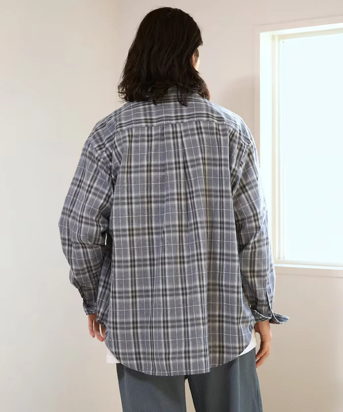 Big Silhouette Ombre Check Shirt / Long Sleeve