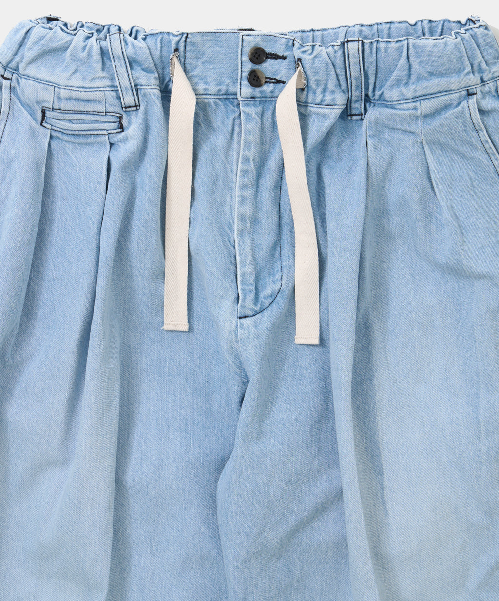 hakama pants denim bleached