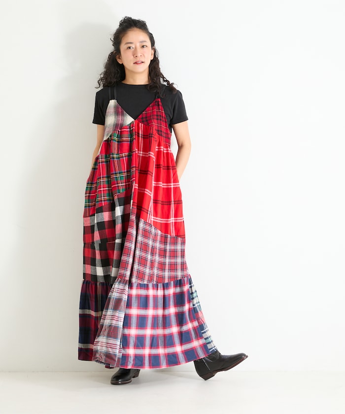 Vintage Remake Check Cami Dress