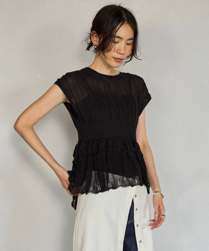 Japan Made Whole Garment Peplum Top