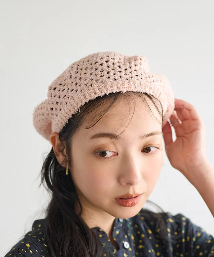 Lace Knit Beret Hat
