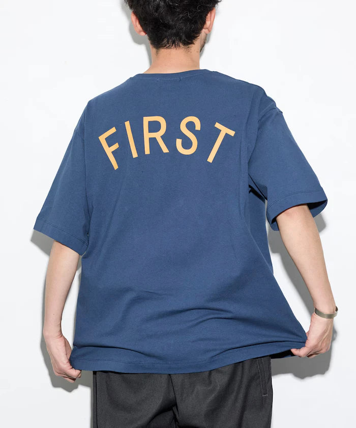 6 oz Front Logo Embroidered Crew Neck T-Shirt / Back Print T-Shirt PRINT ROUND FIRST