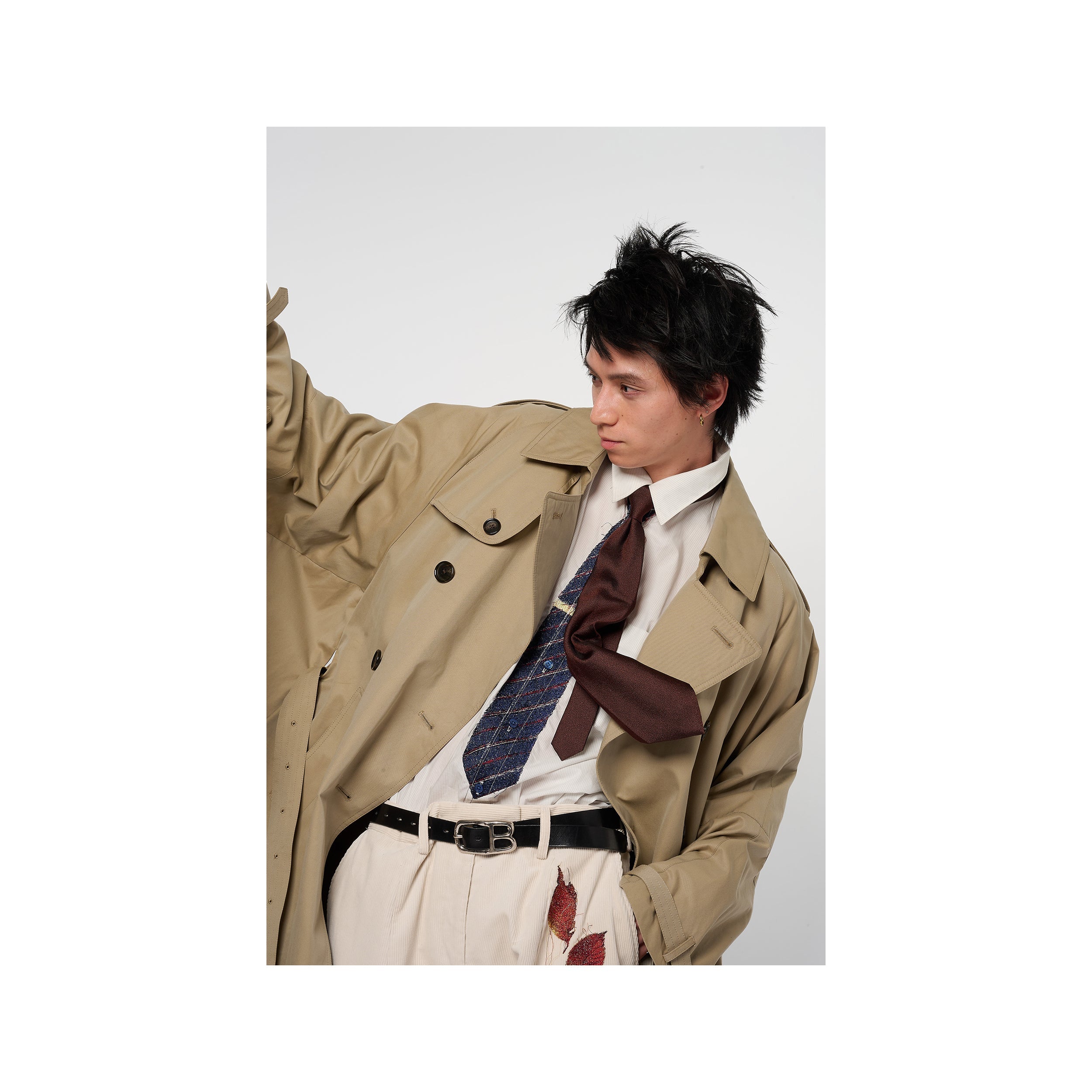 SHAPE MEMORY SHIJIRA TIE：GREY
