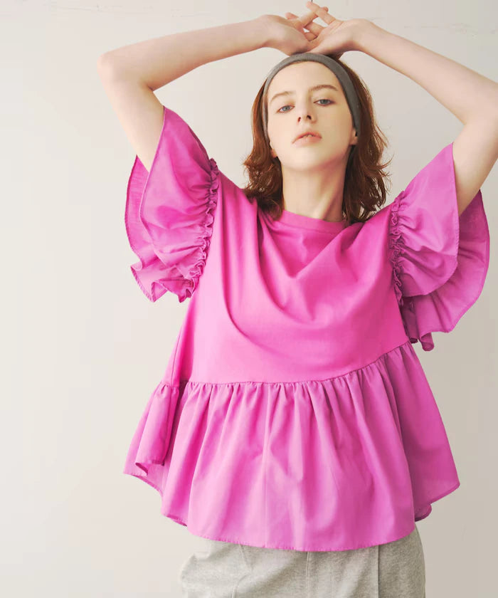 Organic Cotton Frill Sleeve T-shirt