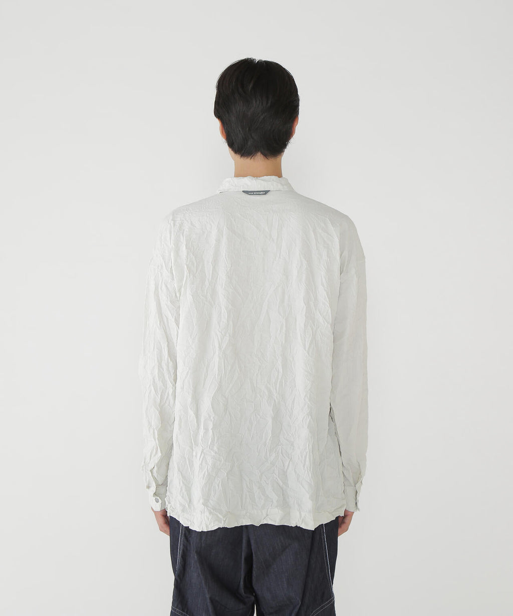 washer pleated open LS shirt (M)